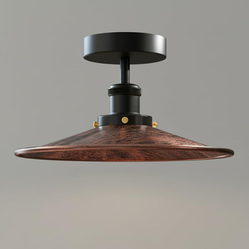 Flache Deckenlampe mit Reflektorschirm