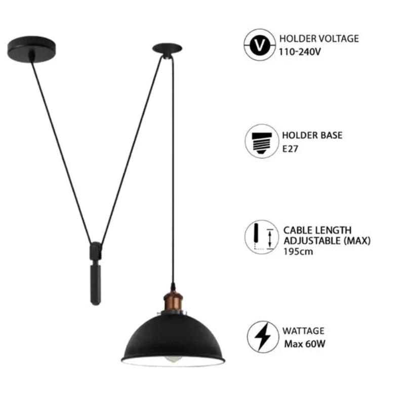 Flaschenzug Lampe Vintage