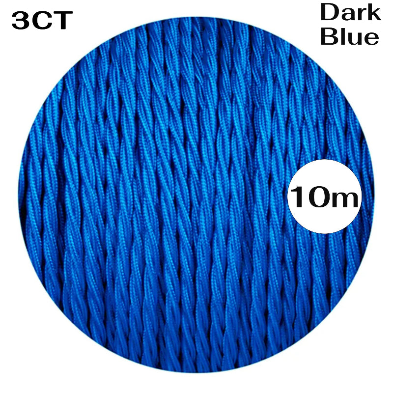 Gedrehtes Lampenkabel in Navy Blau Meterware