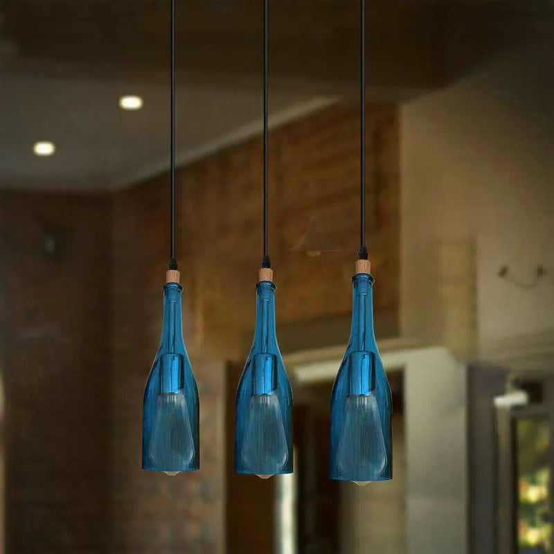Höhenverstellbare Flaschenlampe mit E27 Fassung