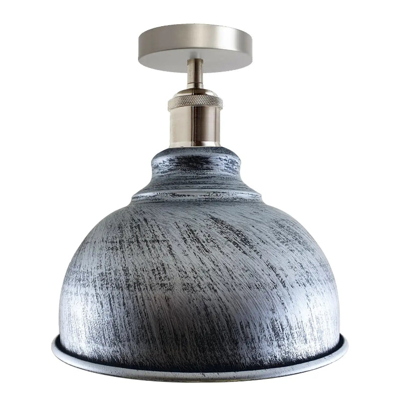 Industrie-Lampenschirm – Antik-Silber Finish