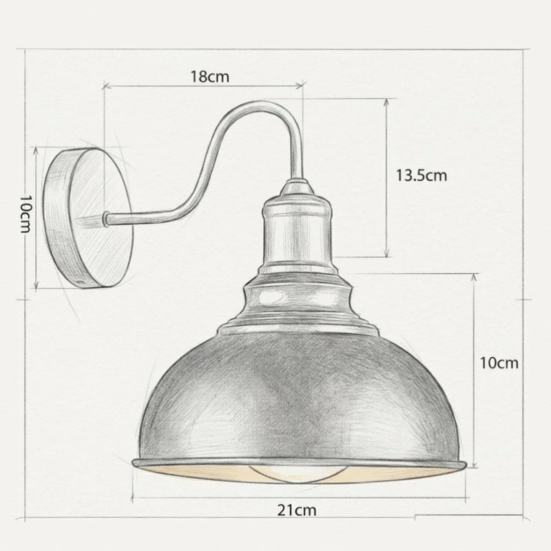 Industrie-Lampenschirm Silber