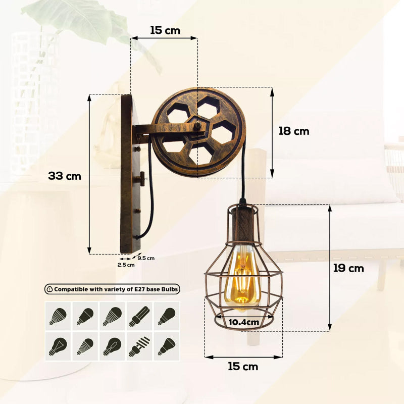 Industrie Design Wandleuchte für Wohnzimmer