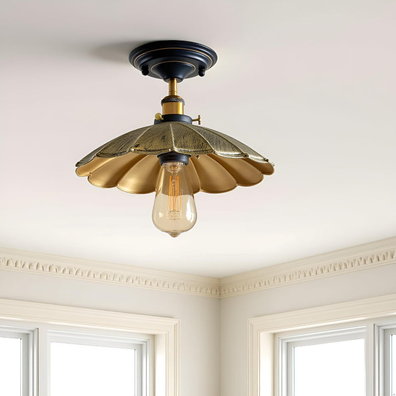 Industrielle Deckenlampe Metall schwarz antik