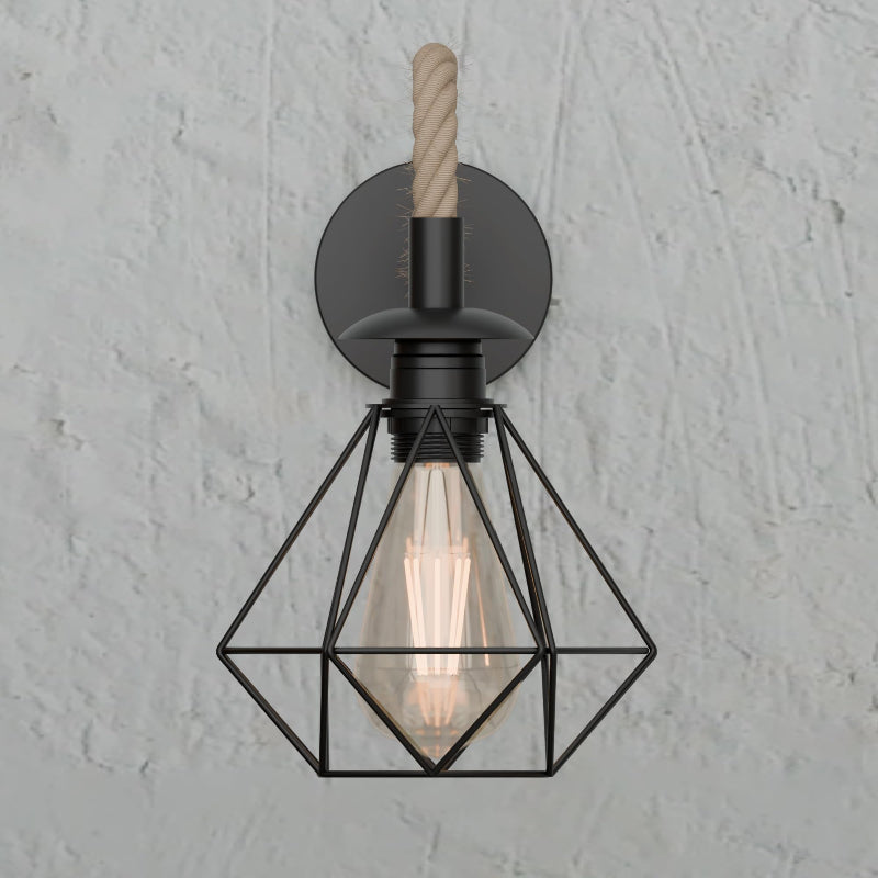 Käfig Wandlampe Schwarz