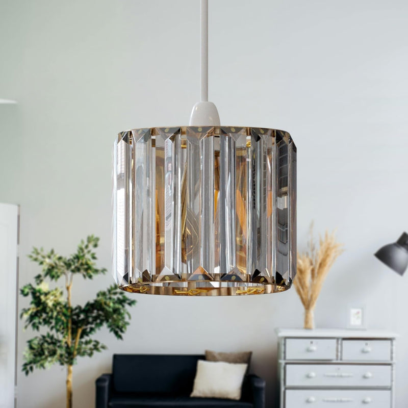 Kristallglas Lampenschirm Schwarz Gold