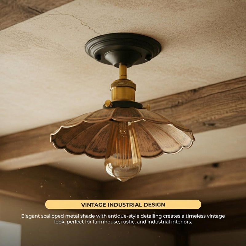 LED Deckenleuchte im Fabriklampen-Stil