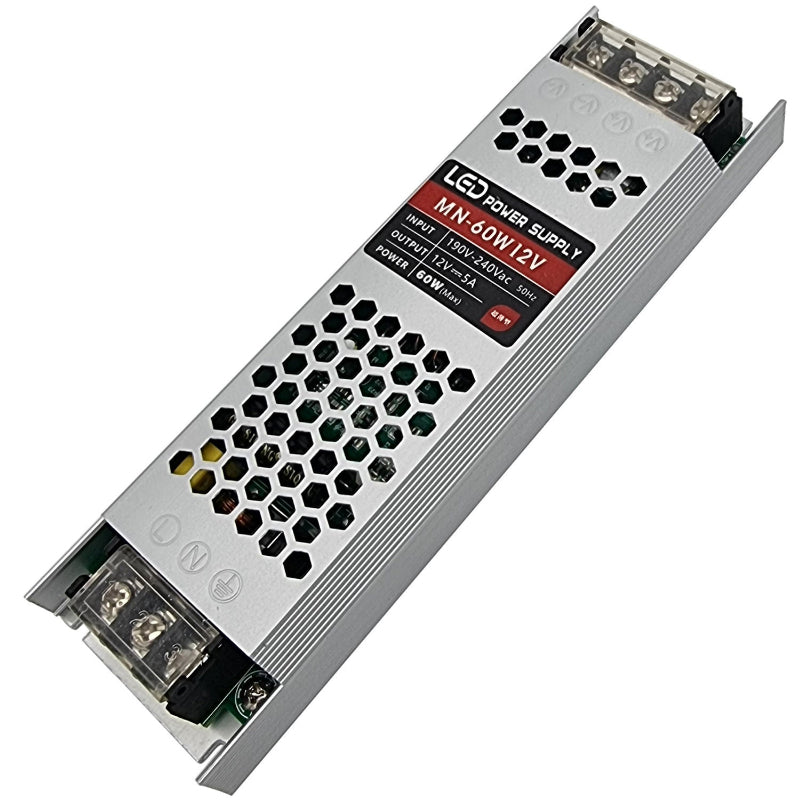 LED transformer 12V/60W/5A with protection class IP20 power supply