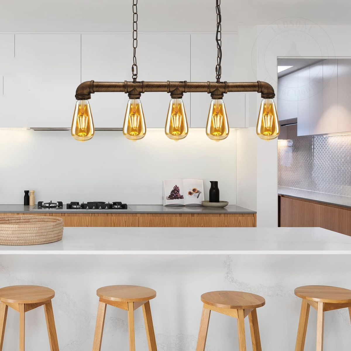 5 Flammig Rohr Hängelampe Industrial Pendelleuchte