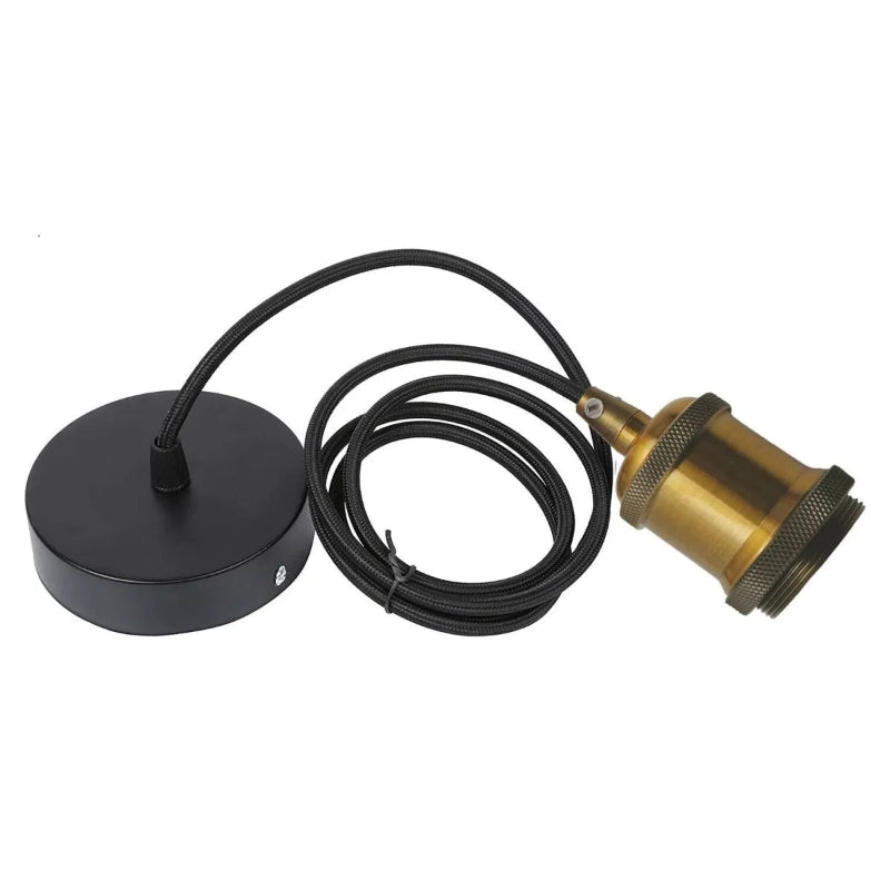 Lampenfassung mit schwarzem Kabel 2m