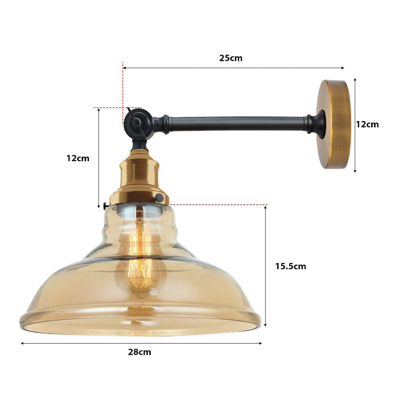 Messing Lampe mit Glasschirm