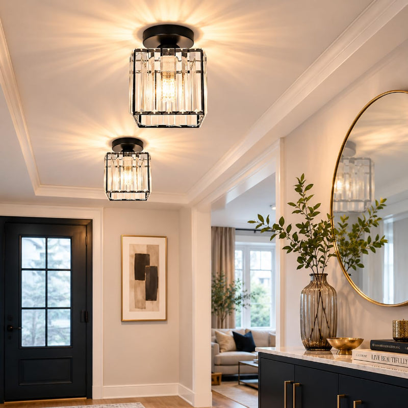 Moderne Semi-Flush Kristall-Deckenleuchte