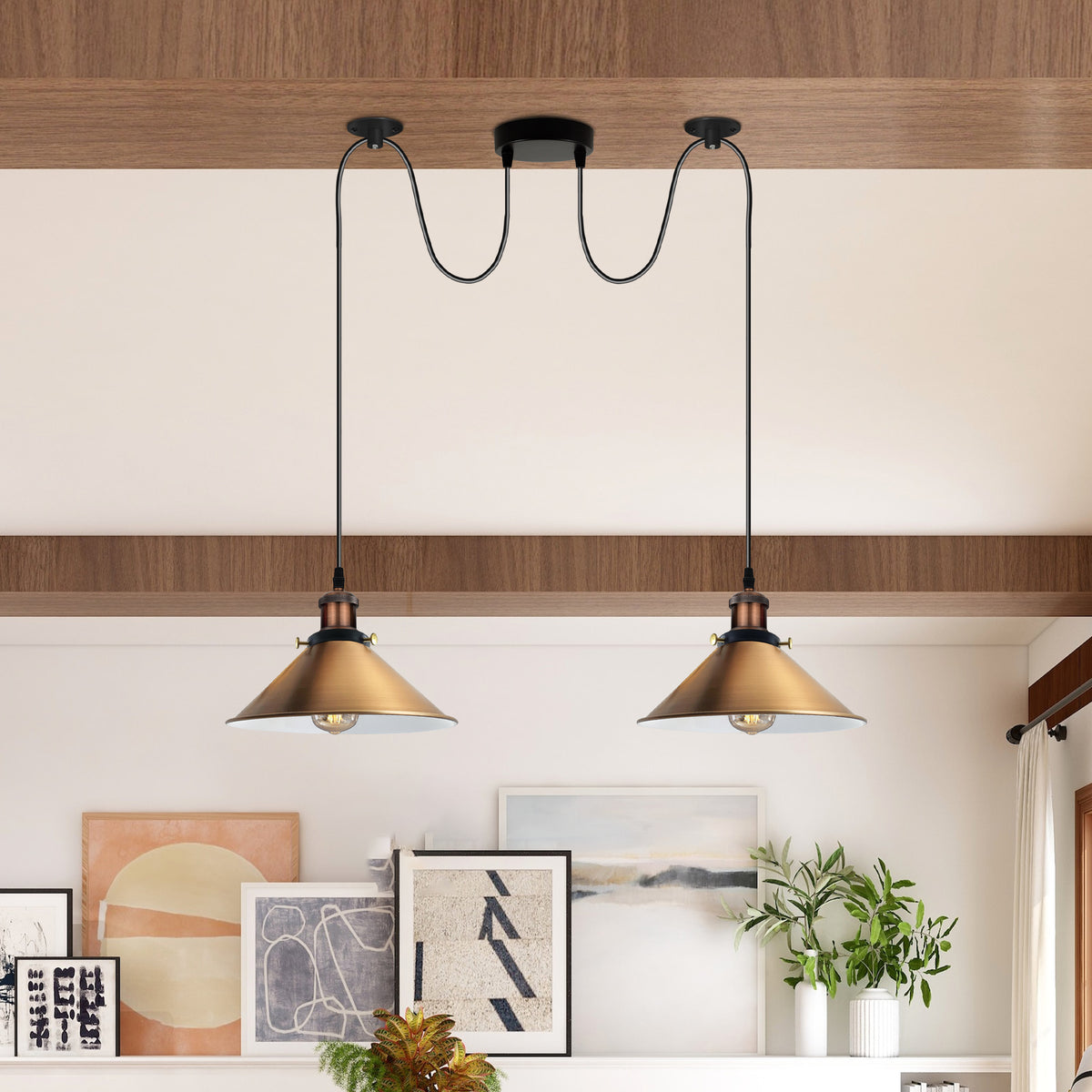 Moderne Deckenlampe 2-flammig E27 Fassung