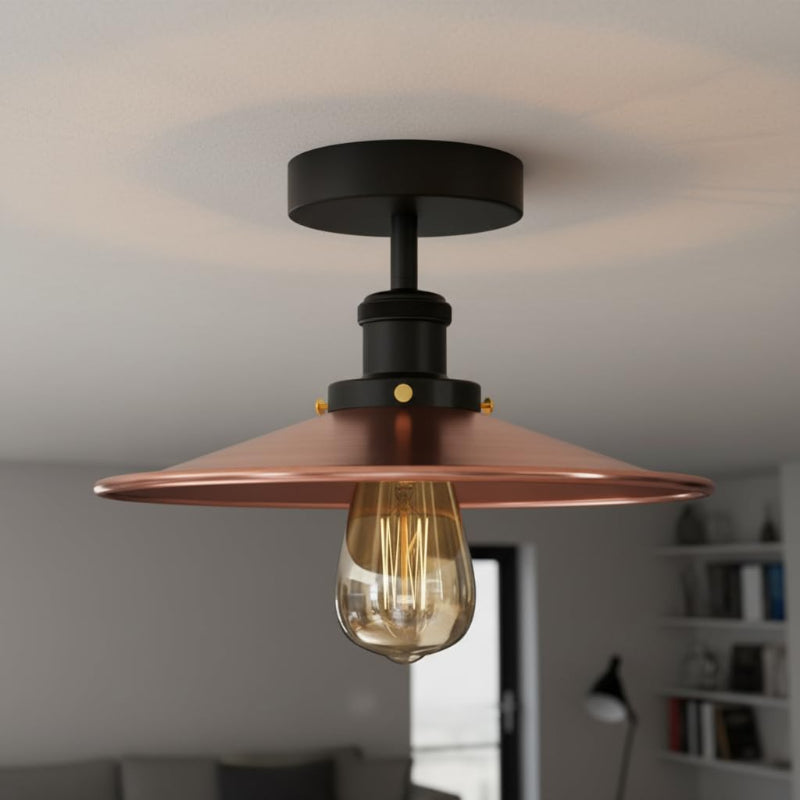 Retro Deckenlampe Kupfer gebürstet