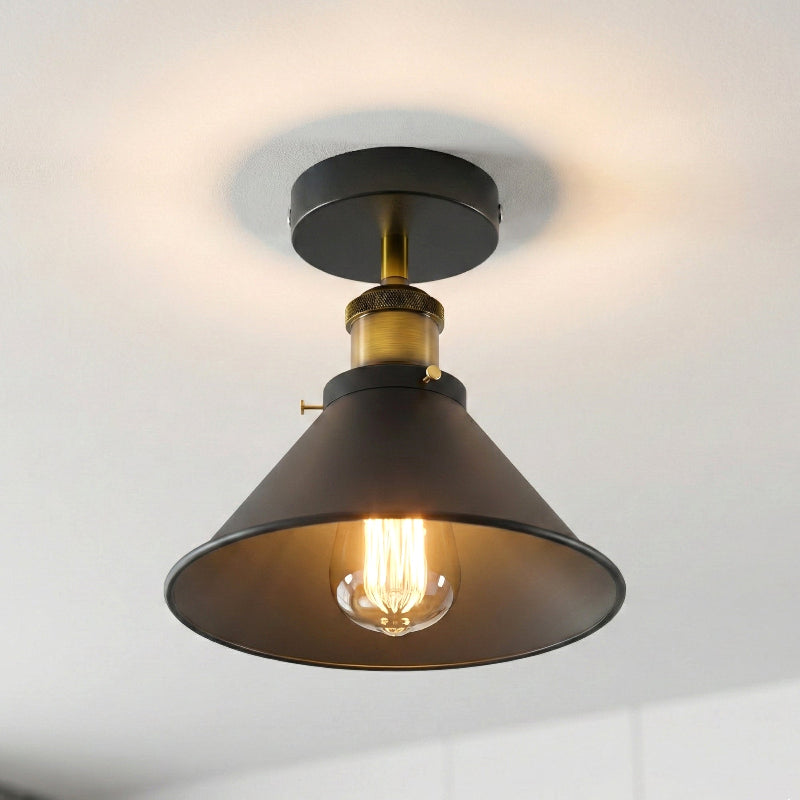 Retro Küchenlampe Schwarz Gold
