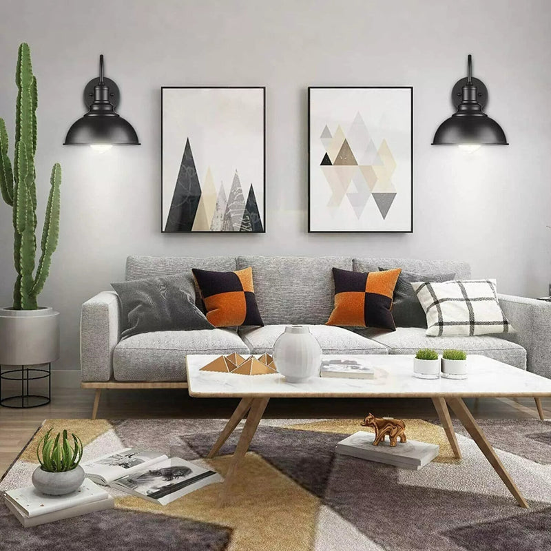 Retro Wandbeleuchtung mit Schwanenhals und Metallschirm