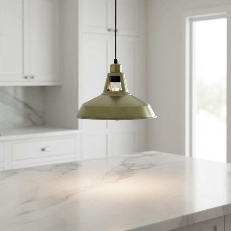 Rote Emaille-Optik Lampe