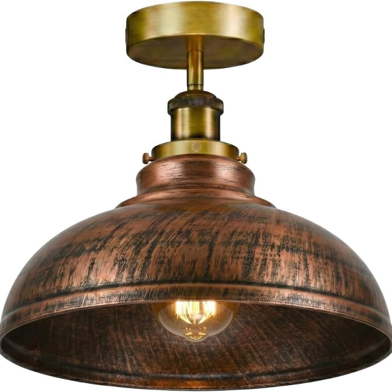 Rustikale Deckenleuchte rot metall