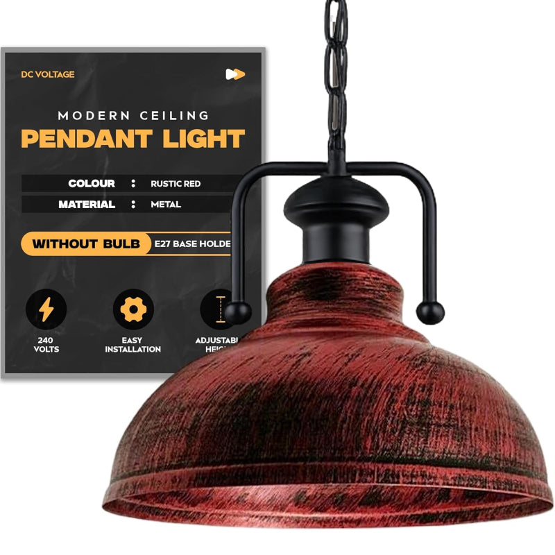 Rustikale Lampe rot