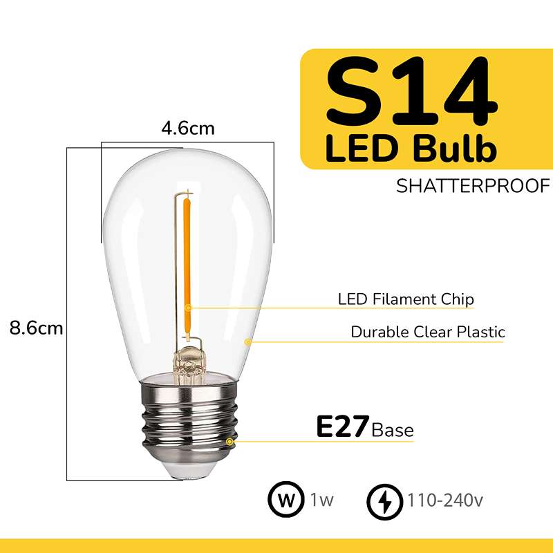 Dekorative LED Glühbirne|60W E27 Fassung mit Kabel