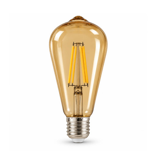 Dæmpbar ST64 E27 6W LED-filamentpære Energibesparende ~1889