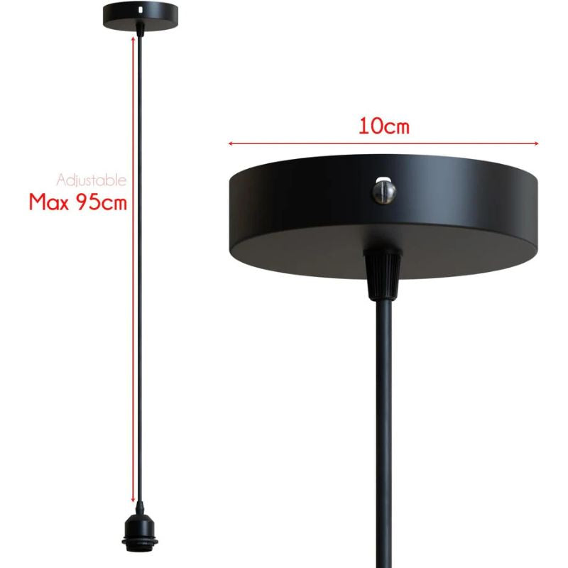 Schwarze E27 Pendelfassung für Industrie Design
