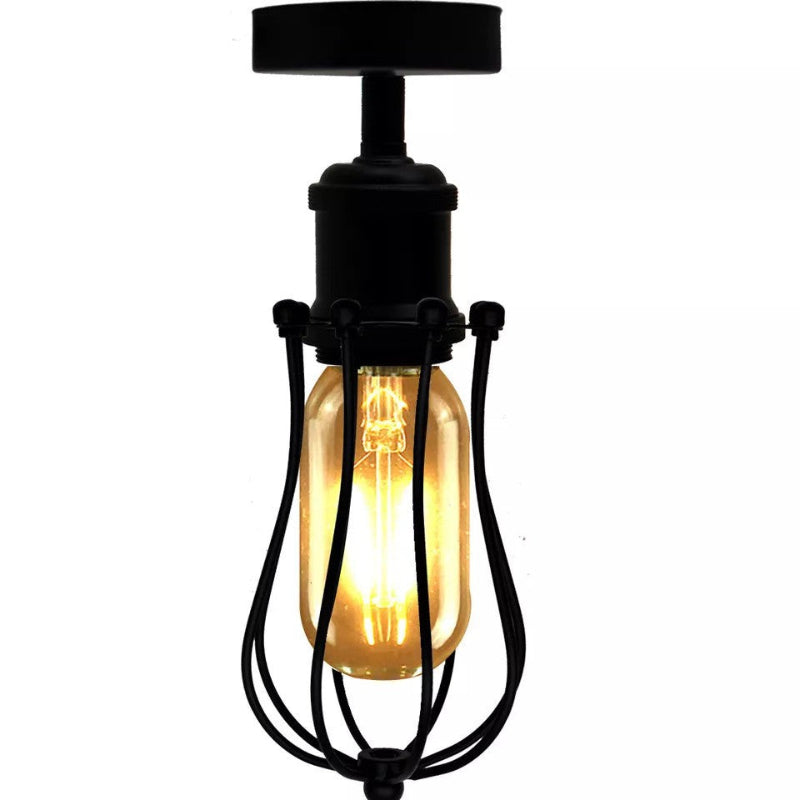 Schwarze Gitterlampe Decke