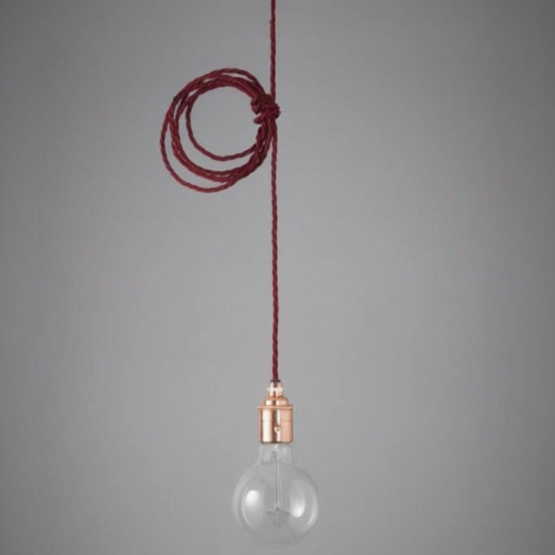 Stoffkabel 3-adrig Weinrot