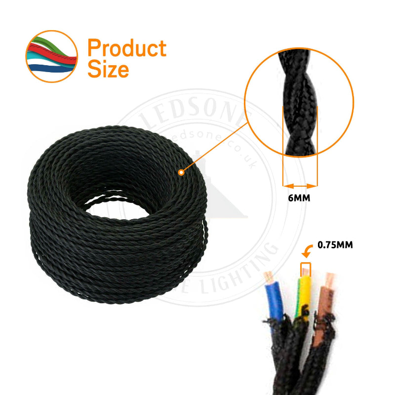 Stoffkabel Braun 0.75mm² für Beleuchtung
