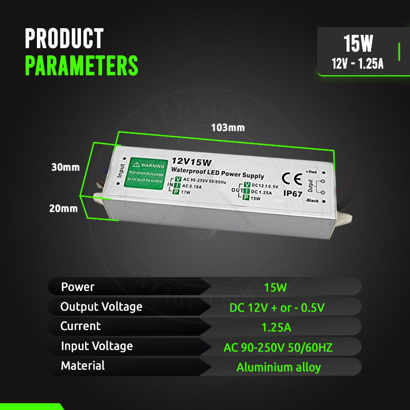 Transformator 12V DC IP67
