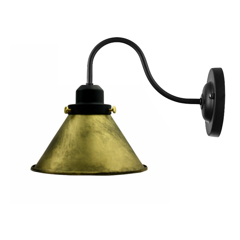 Wandleuchte Schwanenhals schwarz gold E27