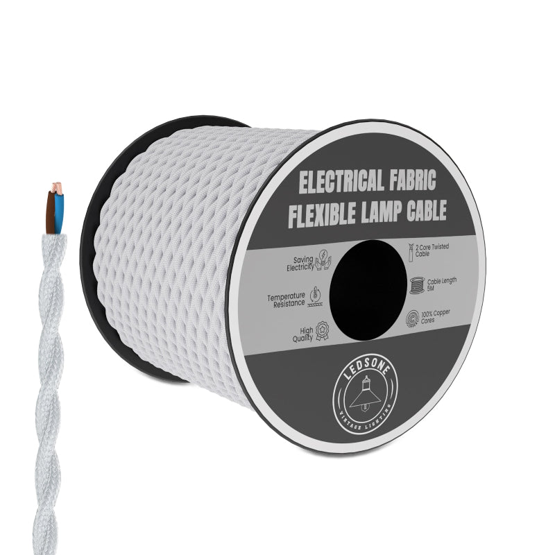 Weiß Stoffkabel gedreht 