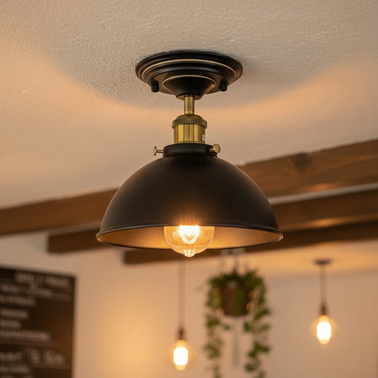 Vintage Farmhouse Deckenleuchte – Industrie Bistrolampe Unterputz | Ø 21cm | E27 ~2125