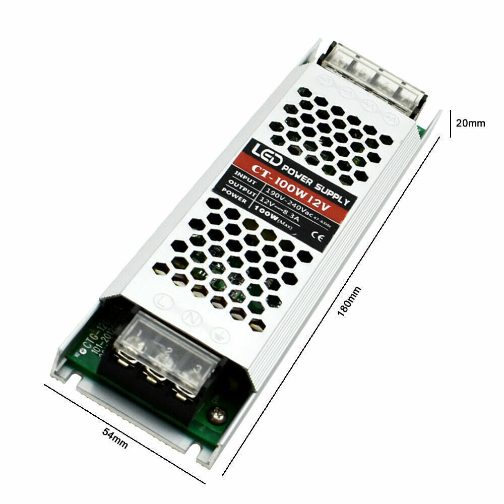Hochwertiger LED Trafo für 100w Ultra Slim LED-Treiber 240V size  - ledsonede