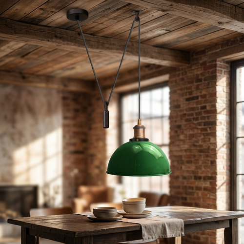 Industrial Flaschenzug bunte Hängelampe | Esstisch Pendelleuchte E27 Retro~3939