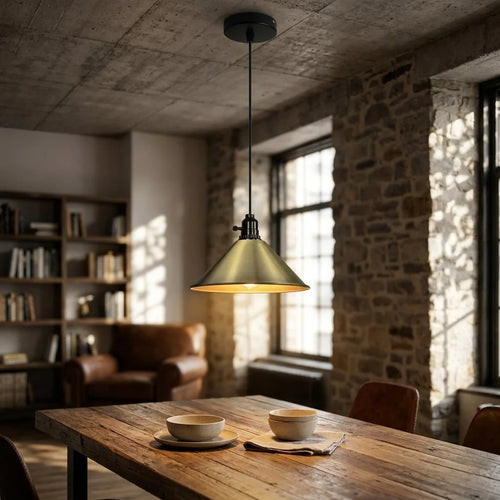 Lampada a sospensione retrò Coolie E27 con interruttore a rotazione ~ 3362