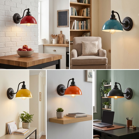 Lampada da parete vintage con braccio a collo d'oca per corridoio | Ø 21cm | E27 ~3822