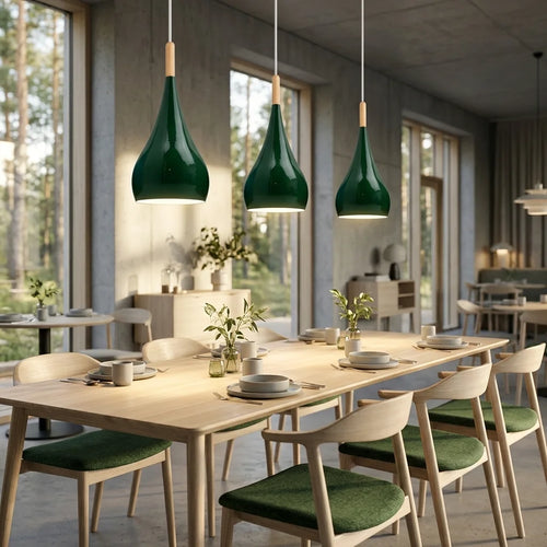Moderne tropfenförmige Metall Pendelleuchte | E27 Farbig Deckenhängelampe ~4087