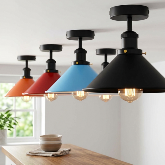 Konische Deckenleuchte – Vintage Unterputz Deckenlampe Flur | Mit Leuchtmittel ~4006