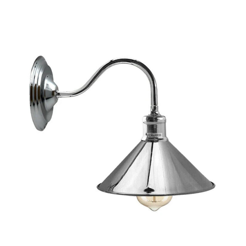 Moderne Wandlampe mit flexiblem Schwanenhals in Satin-Nickel