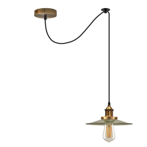 Vintage Fabriklampe – Dezentrale Teller Pendelleuchte | 2m | E27 ~3928