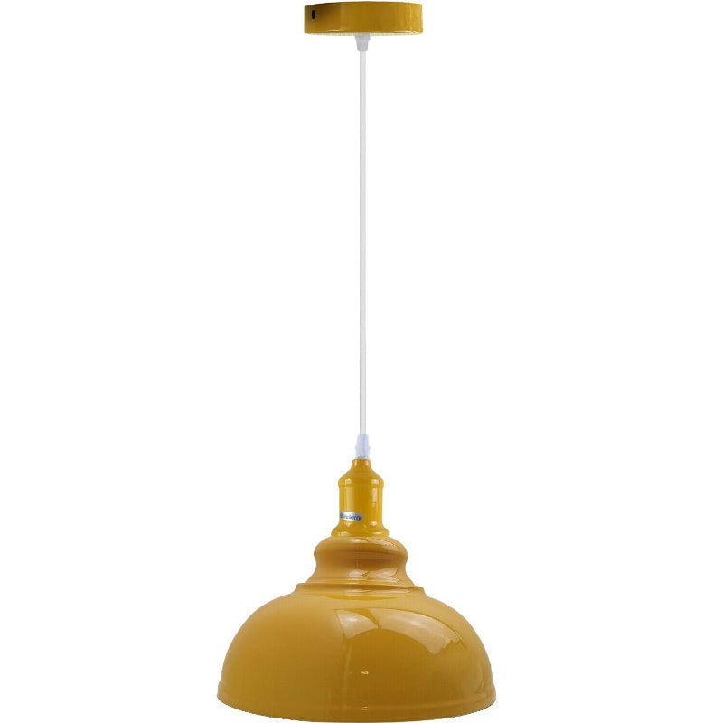 Dome gelbe Hängelampe mit E27-Sockel – perfekte Kombination aus Funktionalität und Design.

