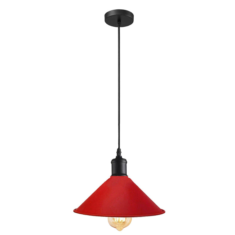 Vintage Hängelampe in Rot mit klassischem Design – ideal für stilvolle Raumbeleuchtung 
