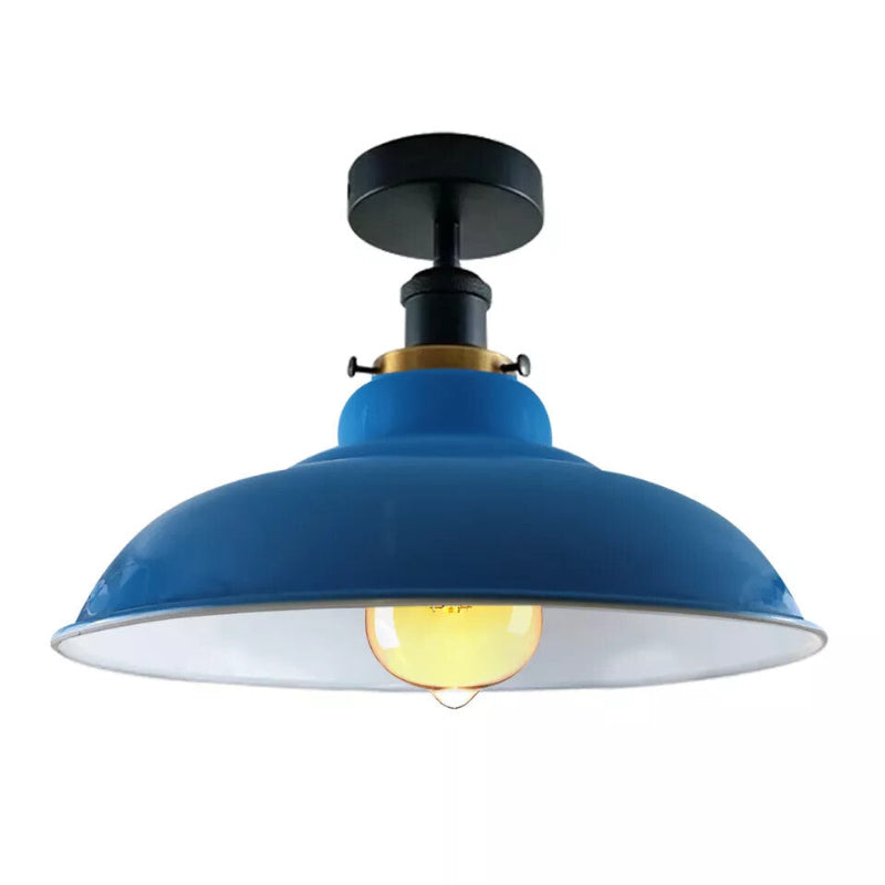 Industrial-Deckenlampe in Blau mit 32 cm Durchmesser