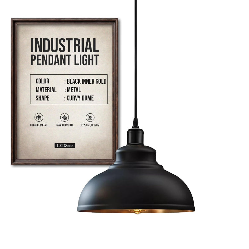 industrial hängeleuchte metall 29cm