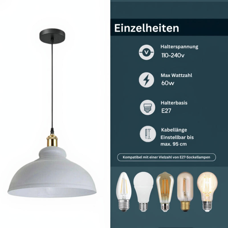 industriedesign lampe e27 weiß
