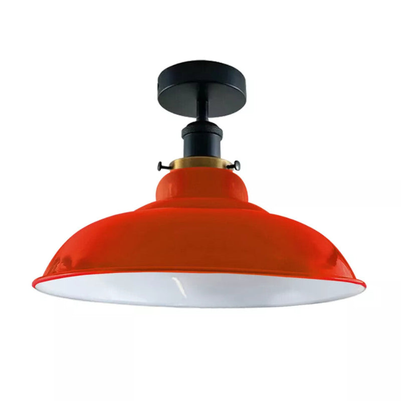 Orange Industrielampe mit Metallschirm 32 cm