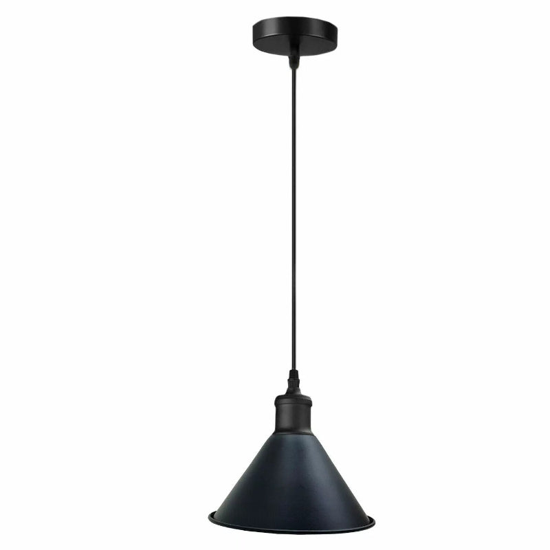  Industrielle Pendelleuchte in Schwarz mit Kegelform – angesagte Deko-Leuchte für kreative Raumgestaltung.