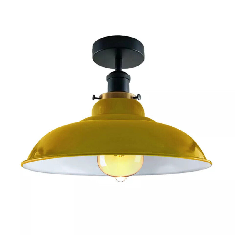 Gelbe Metalllampe im Retro-Stil mit 32 cm