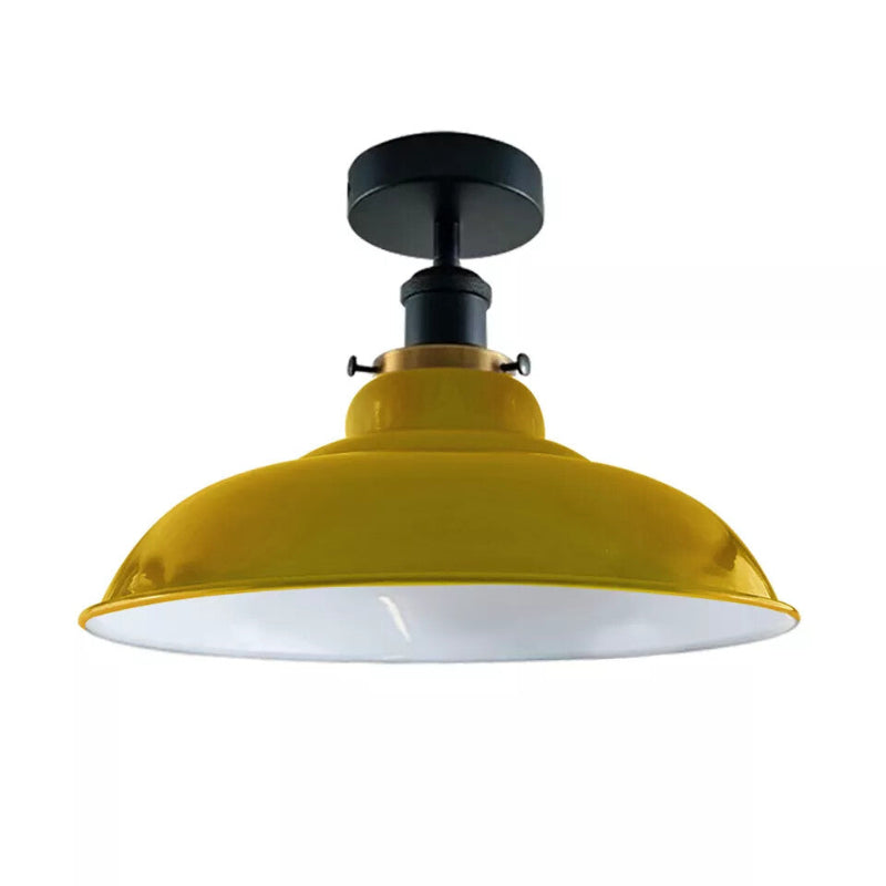 Gelbe Metalllampe im Retro-Stil mit 32 cm
